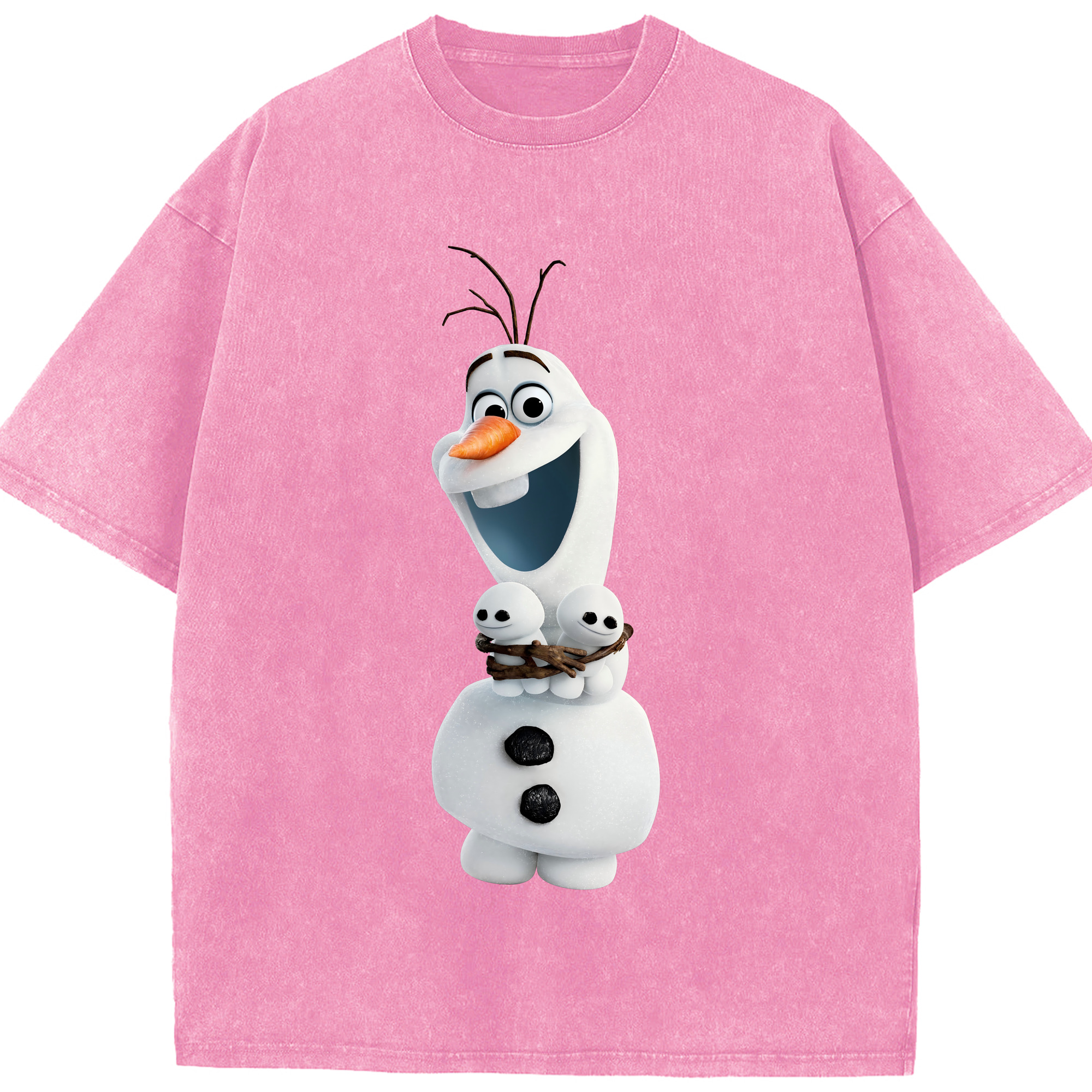 （画像用） アナと雪の女王 アンナ エルサ Frozen Anna Elsa 綿100% ヴィンテージ風 半袖Tシャツ（フロントプリント）